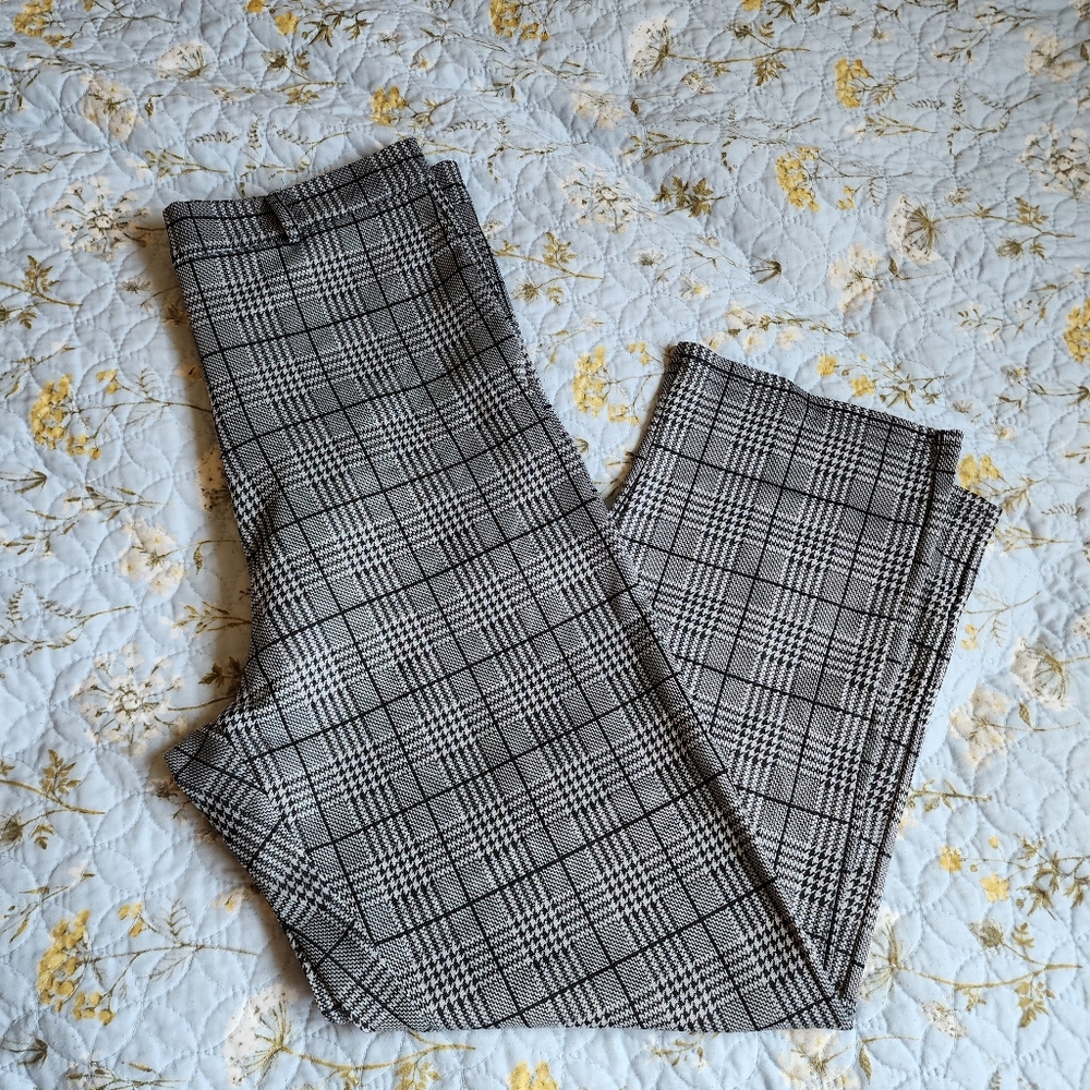 Black grey and white plaid trousers classic fit Preppy Tilden Pants
